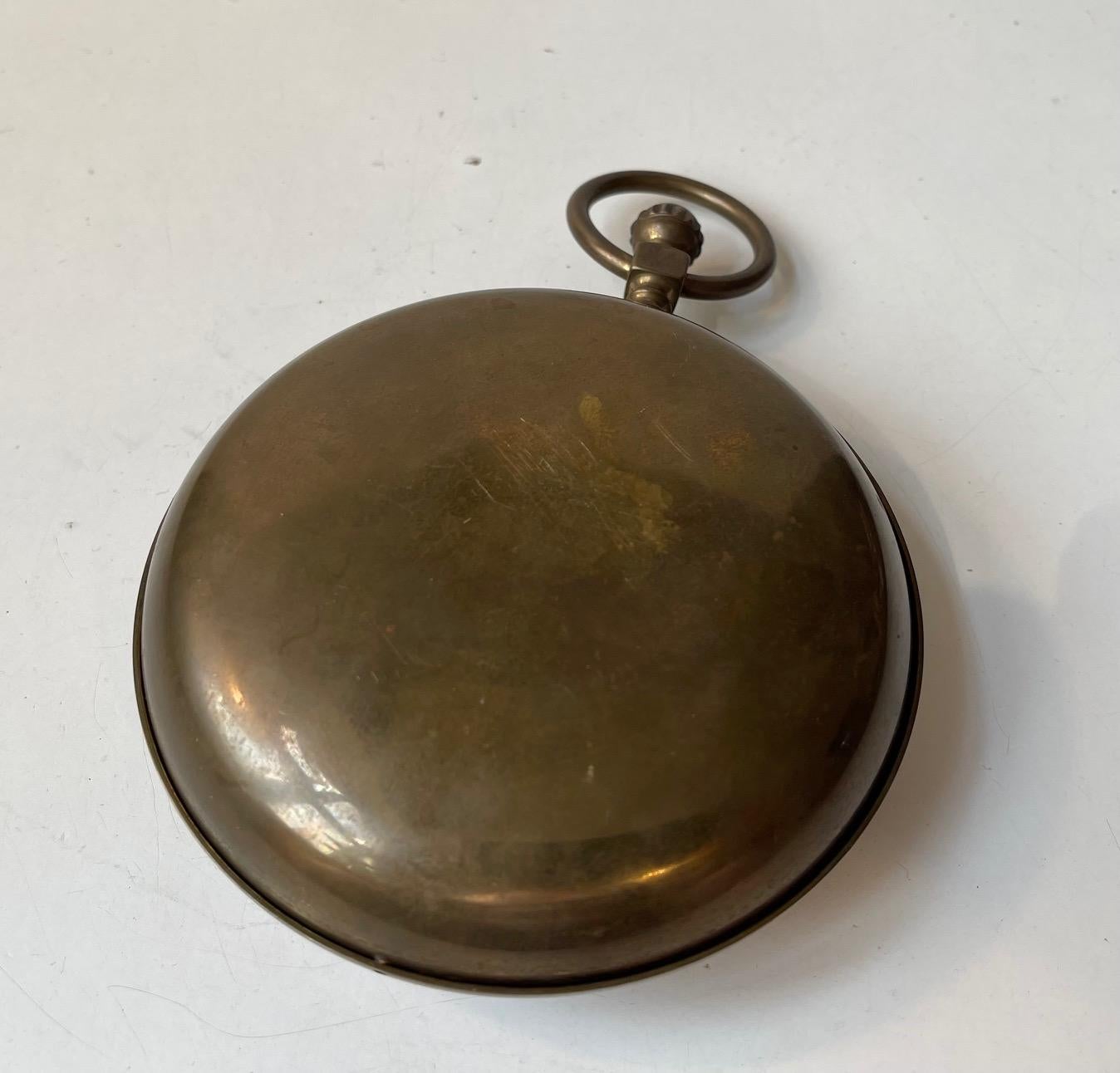Mid-Century Modern Vintage Railway Chronometer - Brass Jumbo Pocket Watch or Wall Clock For Sale