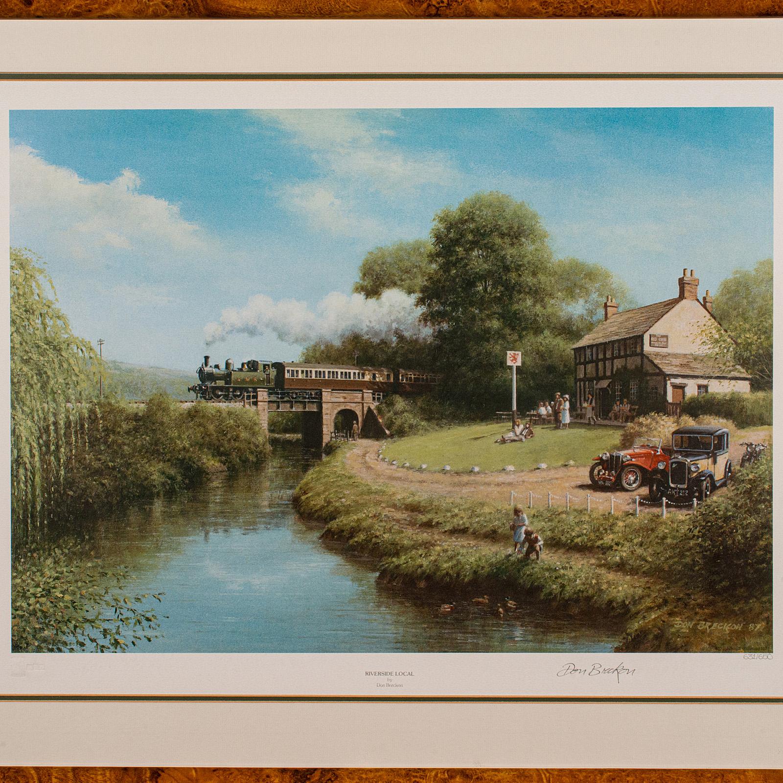 Vintage-Vintage-Eisenbahndruck, englisch, gerahmt, Steam Train Interest, Railwayana, Kunst (Britisch) im Angebot