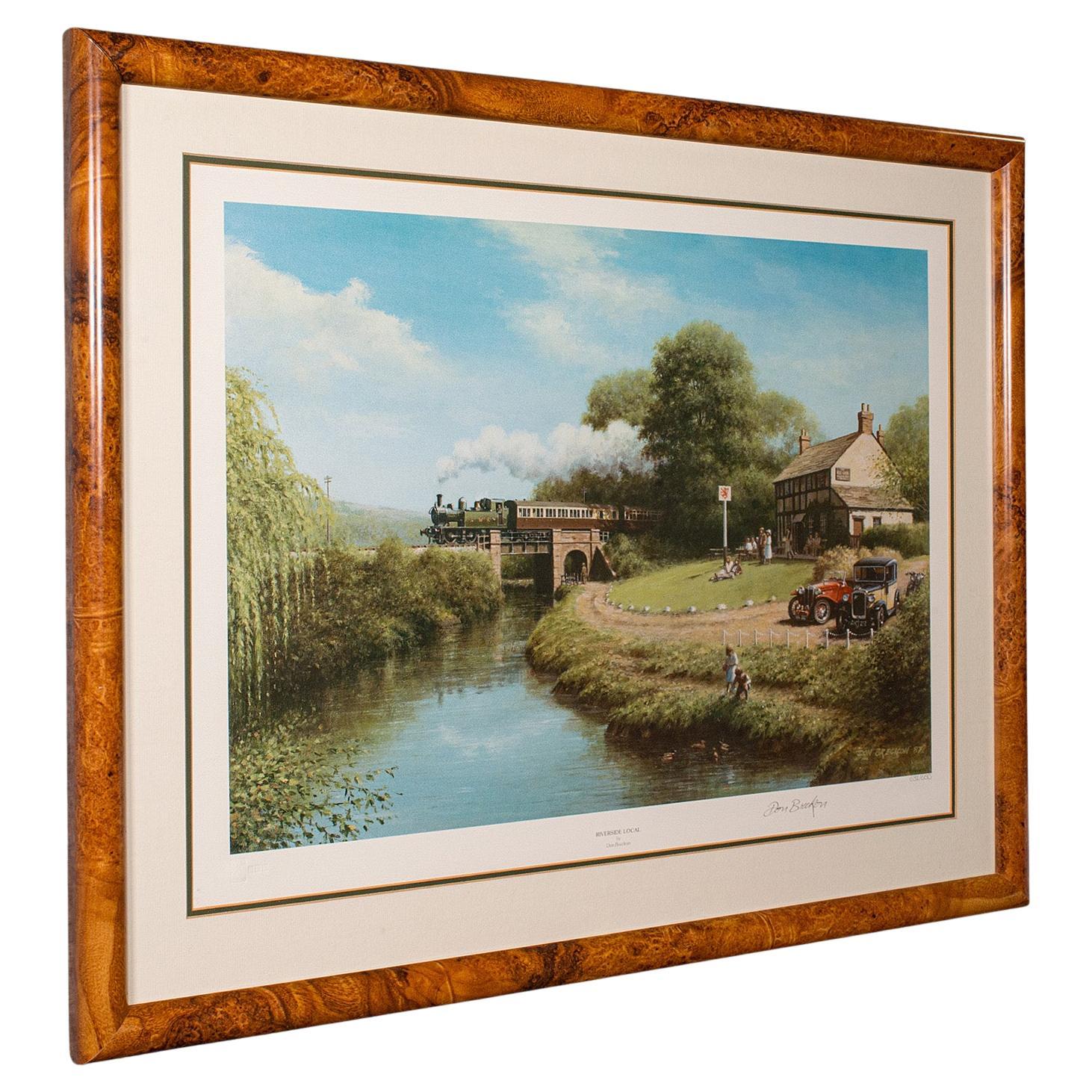 Vintage Railway Print, English, Framed, Steam Train Interest, Railwayana, Art
