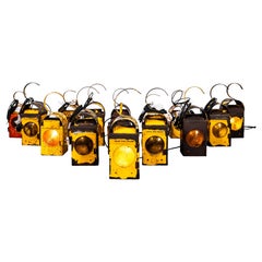 Lampes d'avertissement de chemin de fer vintage - illuminées