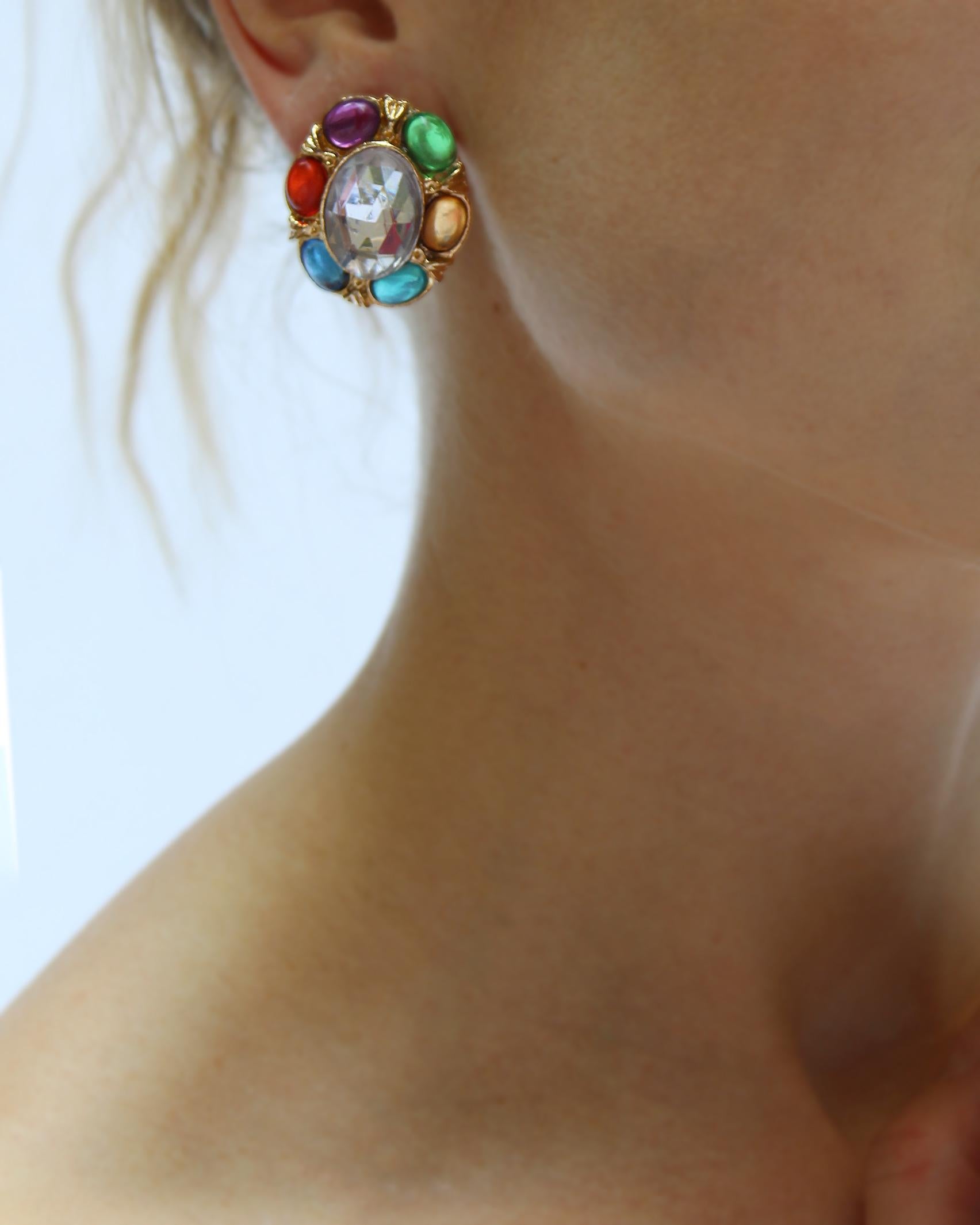 rainbow gem earrings