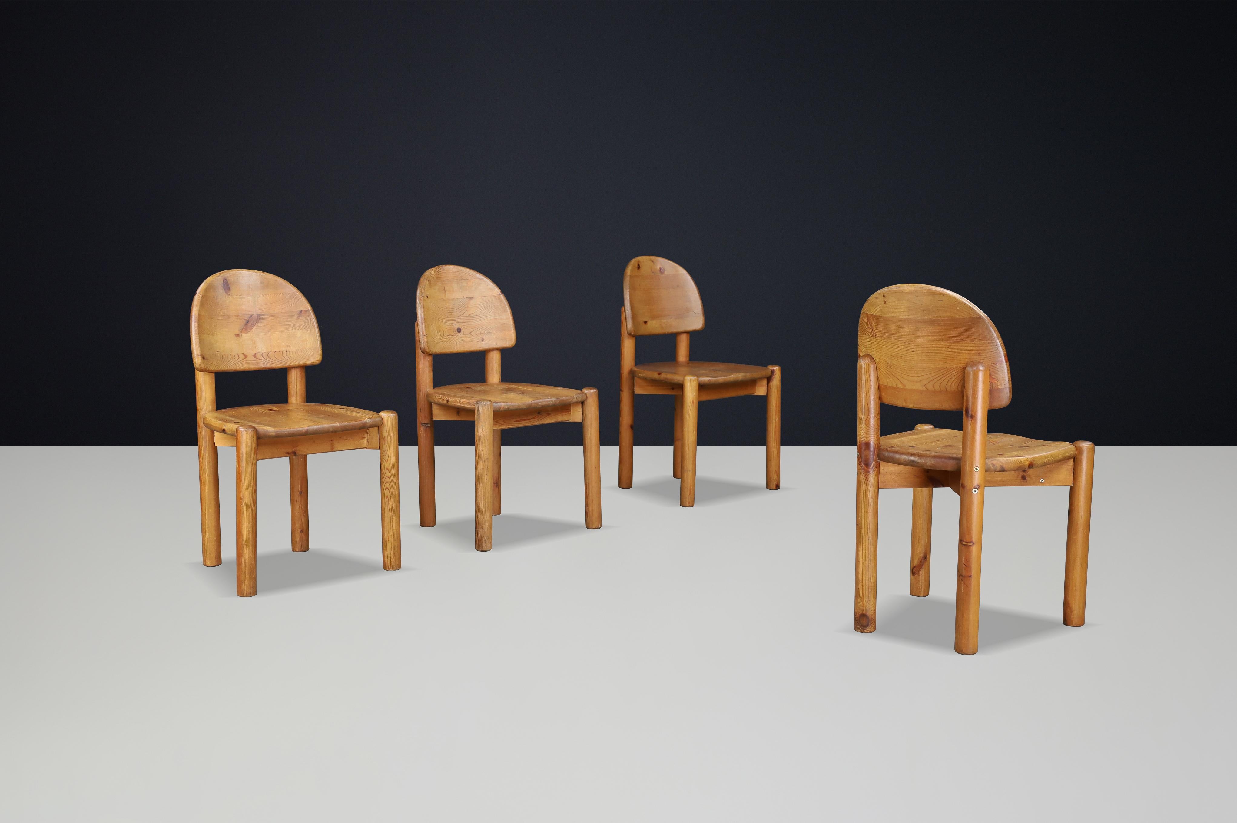 Vintage Rainer Daumiller Chaises de salle à manger en pin massif - Lot de 4 The Modern Scandinavian en vente 4