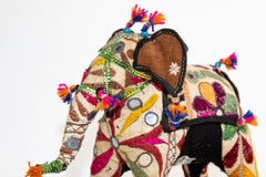 Vintage Raj Hand-Crafted Stuffed Cotton Embroidered Elephant, India, 1950