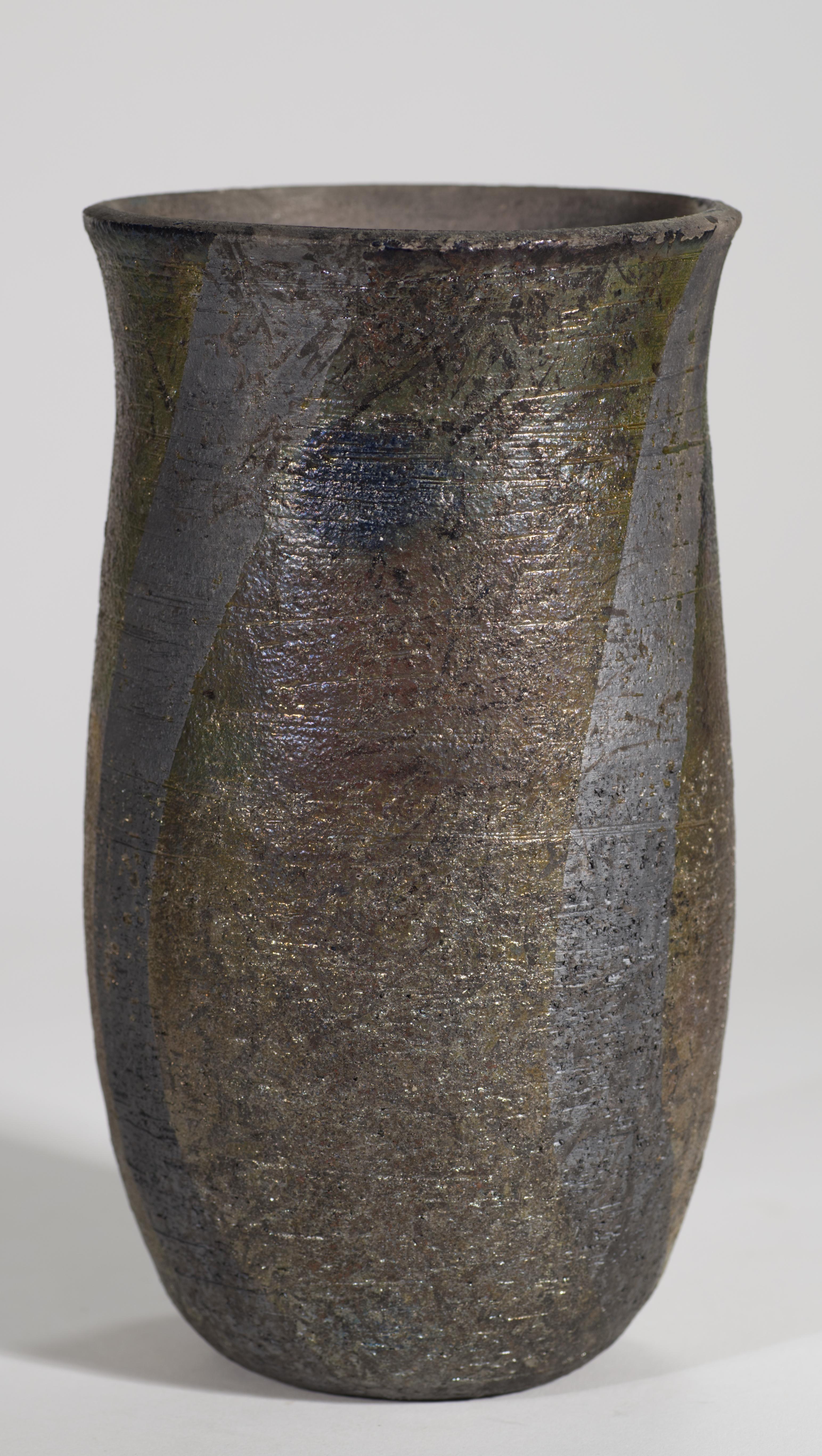 Smaltato Vaso Raku d'epoca, firmato, Studio Pottery Americano in vendita