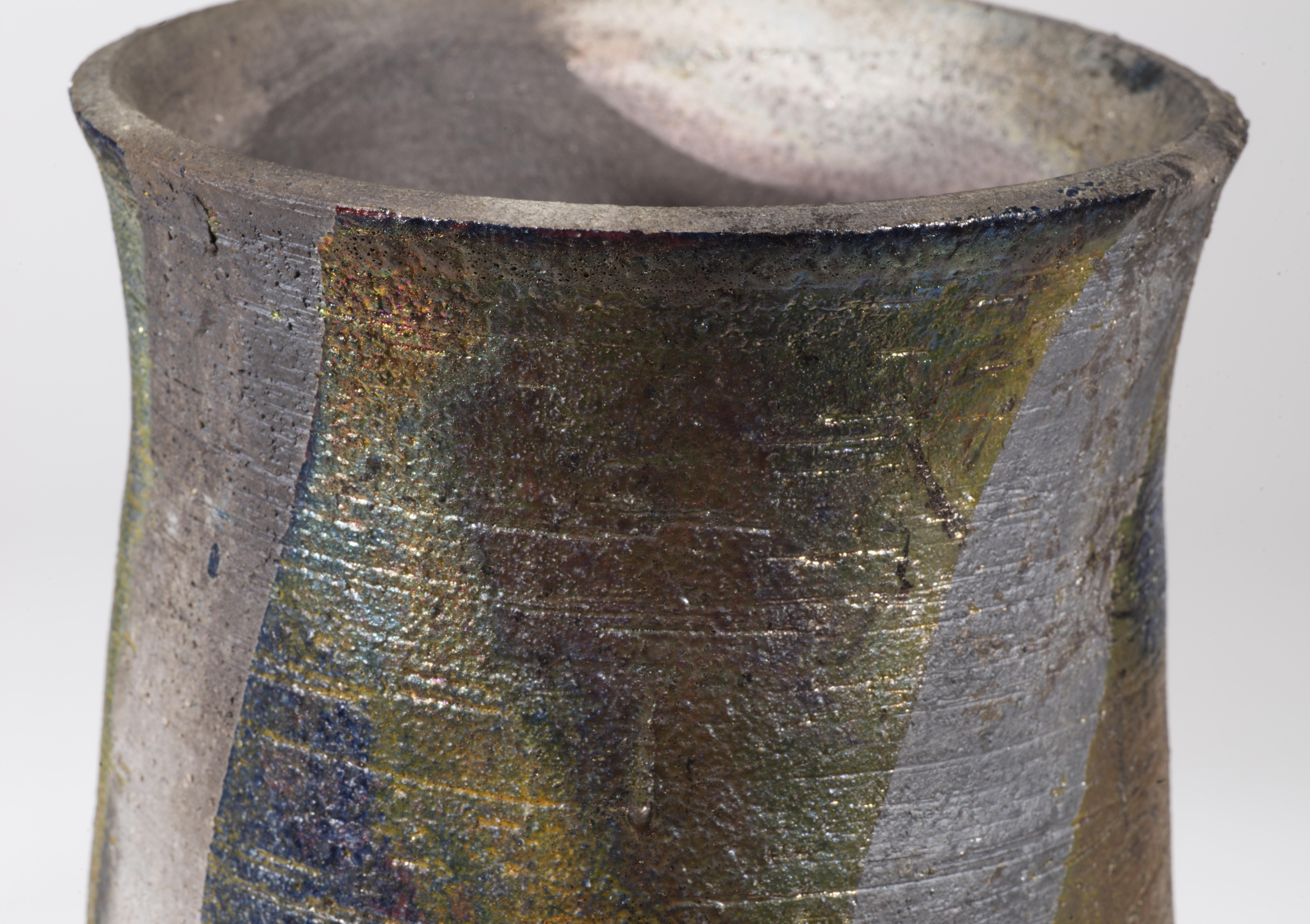 Vaso Raku d'epoca, firmato, Studio Pottery Americano in vendita 1
