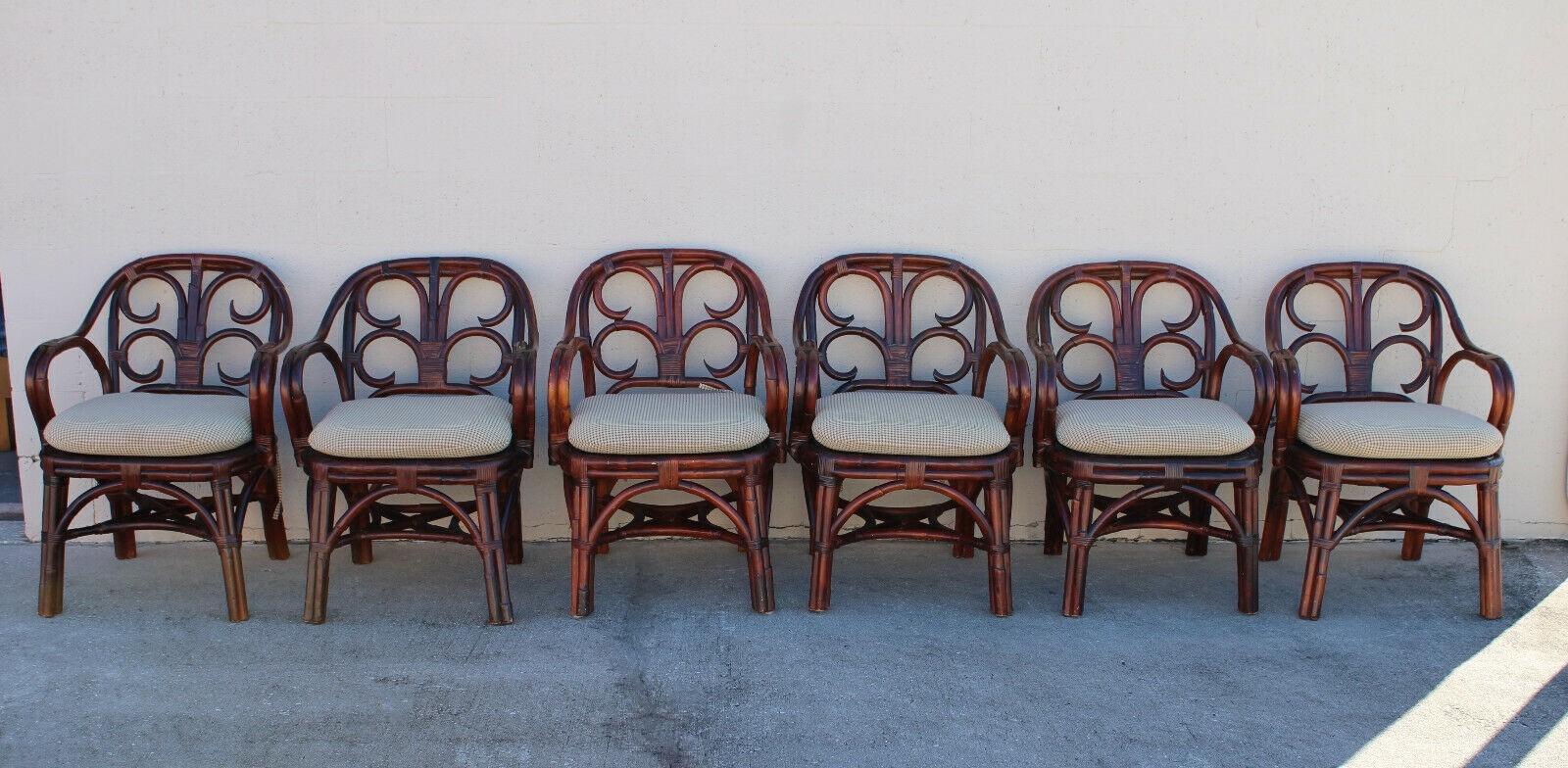 Set of 6 Ralph Lauren Collection Rattan Dining Chairs 4
