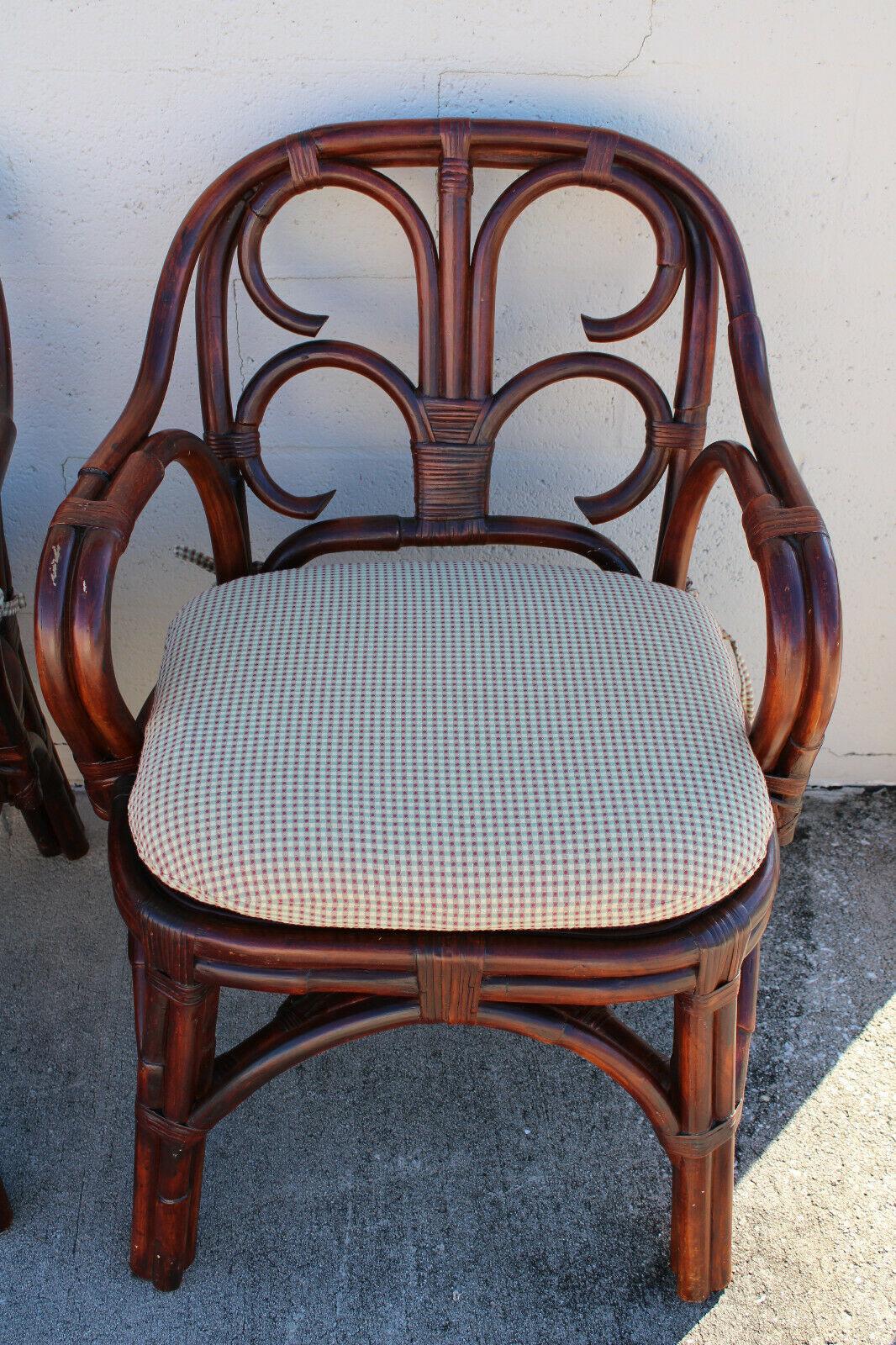 Set of 6 Ralph Lauren Collection Rattan Dining Chairs In Good Condition In Vero Beach, FL