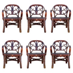 Vintage Ralph Lauren Bent Rattan Dining Chairs, Set of 6