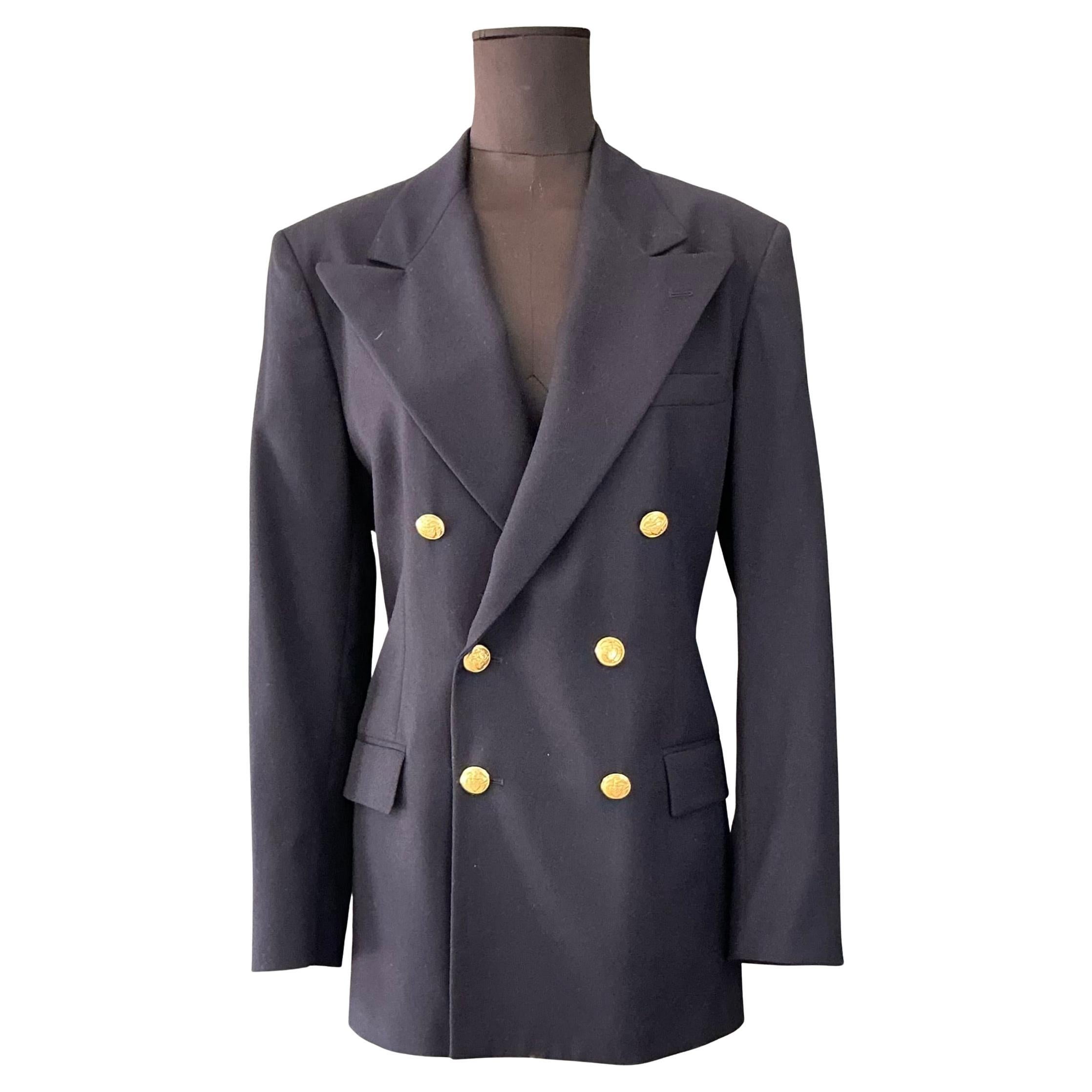Vintage Ralph Lauren Navy Blazer For Sale