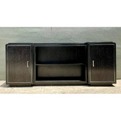 Vintage Ralph Lauren Black Cerused Wood Entertainment Crendenza