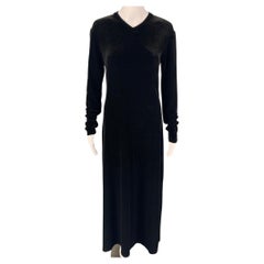 Vintage RALPH LAUREN Blue Label Size M Black Polyester Blend Dress
