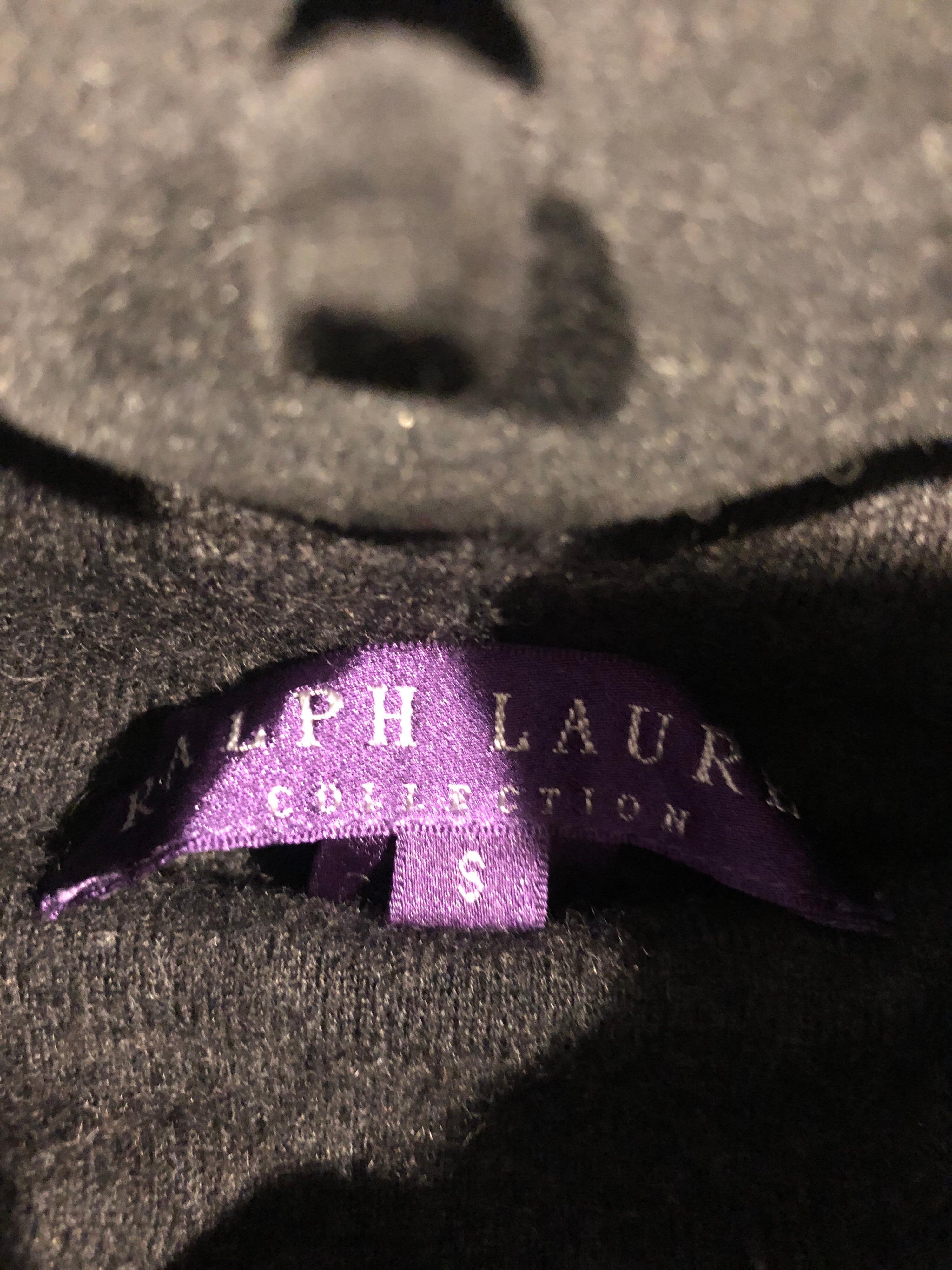 Vintage Ralph Lauren Collection Purple Label Cashmere Gray Short Sleeve Dress For Sale 7