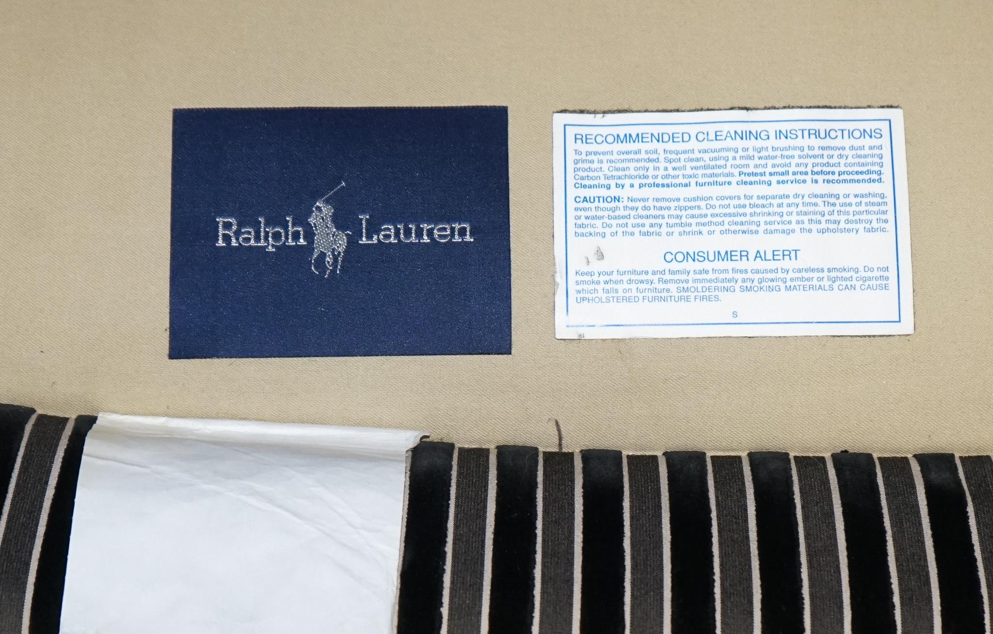 CATENA VINTAGE RALPH LAUREN FOR HENREDON A STRISCE IN FELPA in vendita 10