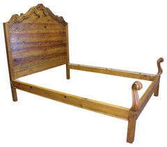 Vintage Ralph Lauren French Country Reclaimed Rustic Pine Queen Size Bed