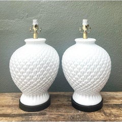 Vintage Ralph Lauren Glazed Ceramic Lamps - A Pair
