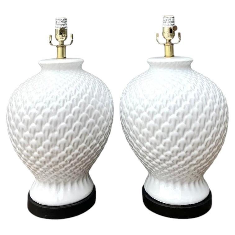 Vintage Ralph Lauren Glazed Ceramic Lamps - A Pair For Sale