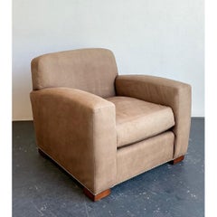 Poltrona da salotto vintage in pelle scamosciata "Grant" di Ralph Lauren