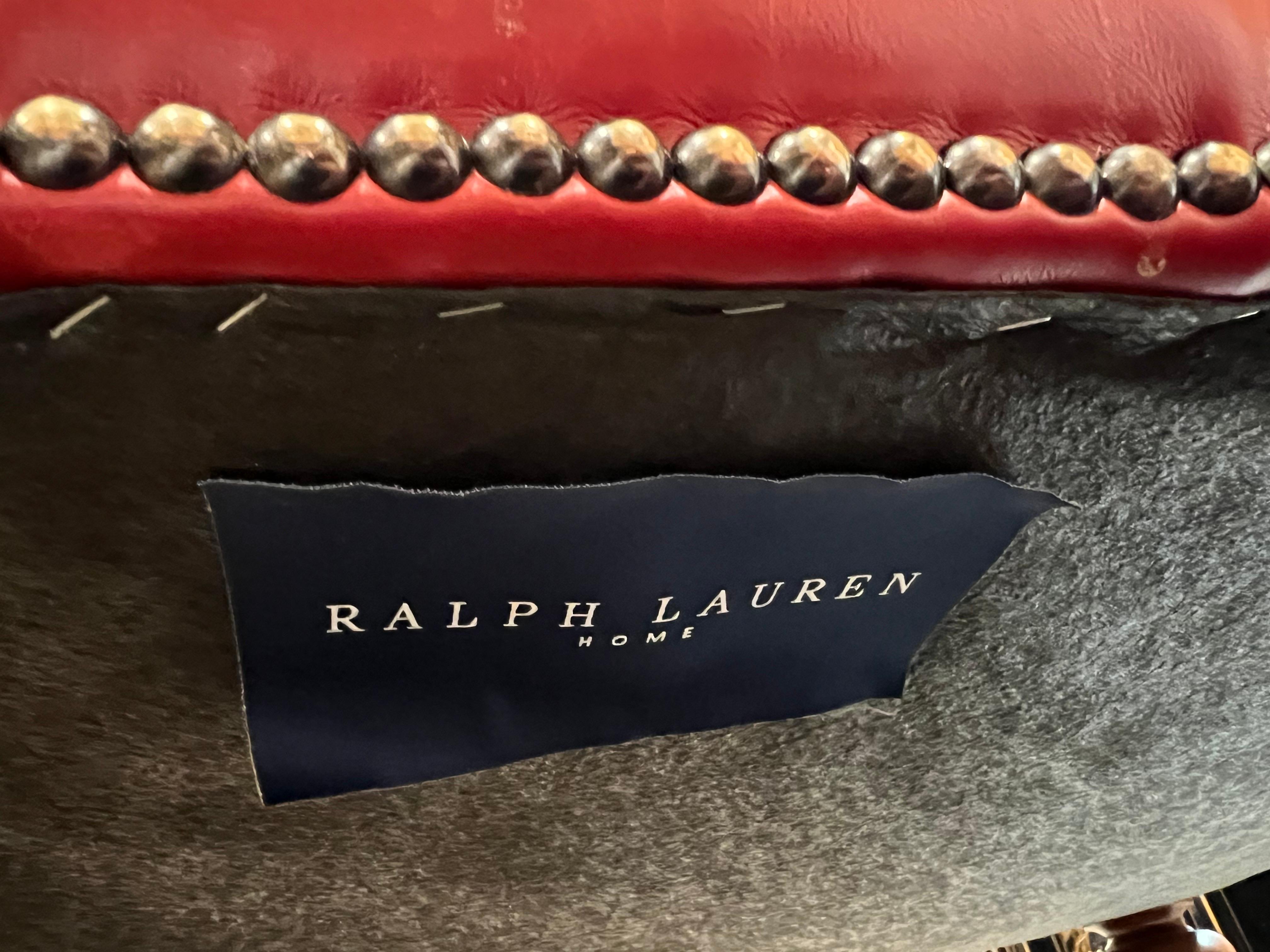 Vintage Ralph Lauren Home Tufted Leather Chaise For Sale 13
