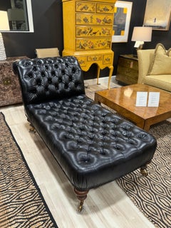 Vintage Ralph Lauren Home Tufted Leather Chaise