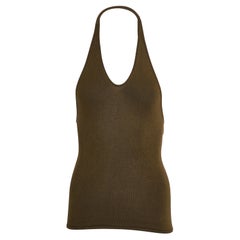 Top vintage Ralph Lauren Khaki & Greene con scollo a mezzaluna