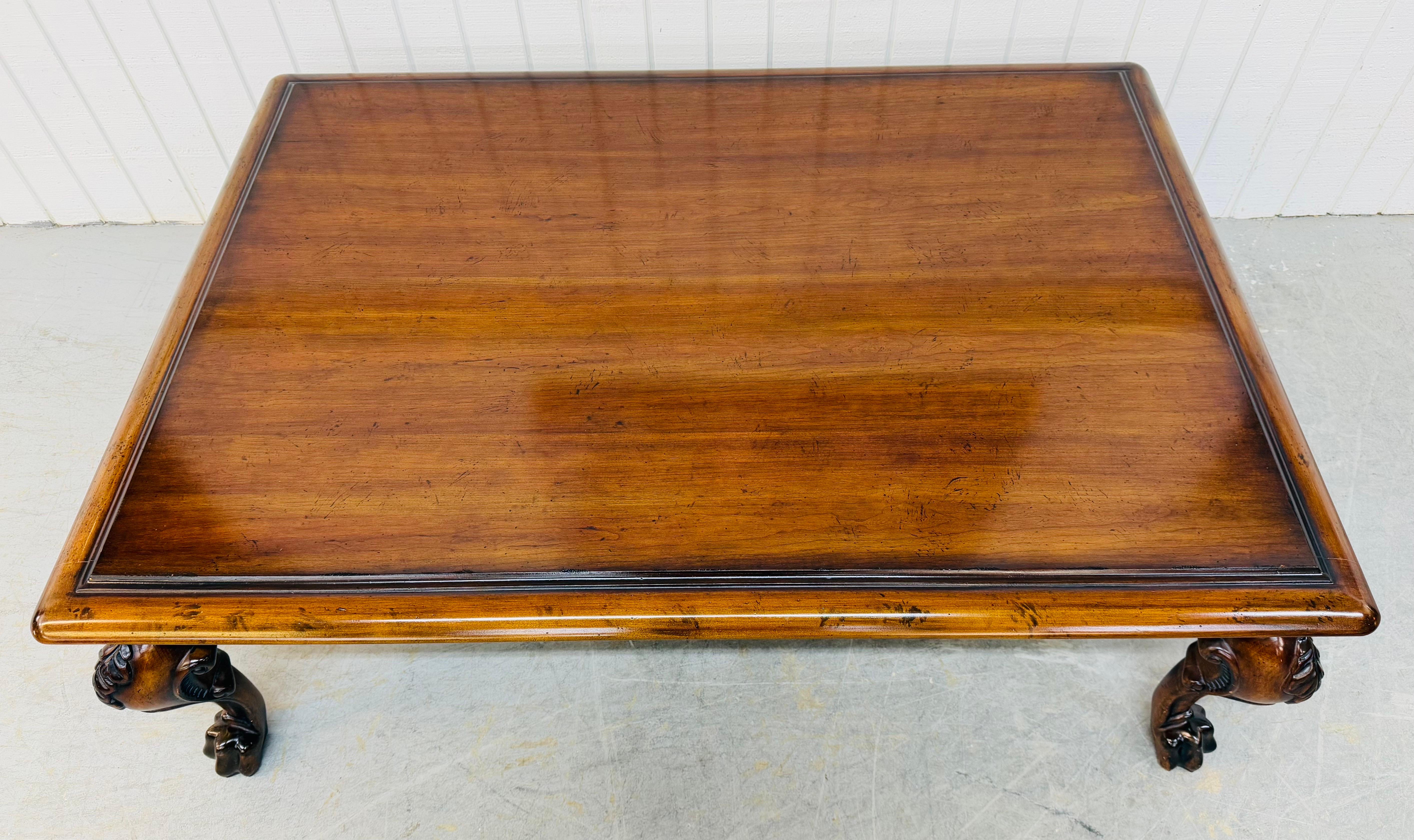 Chippendale Vintage Ralph Lauren Mahogany Clawfoot Coffee Table