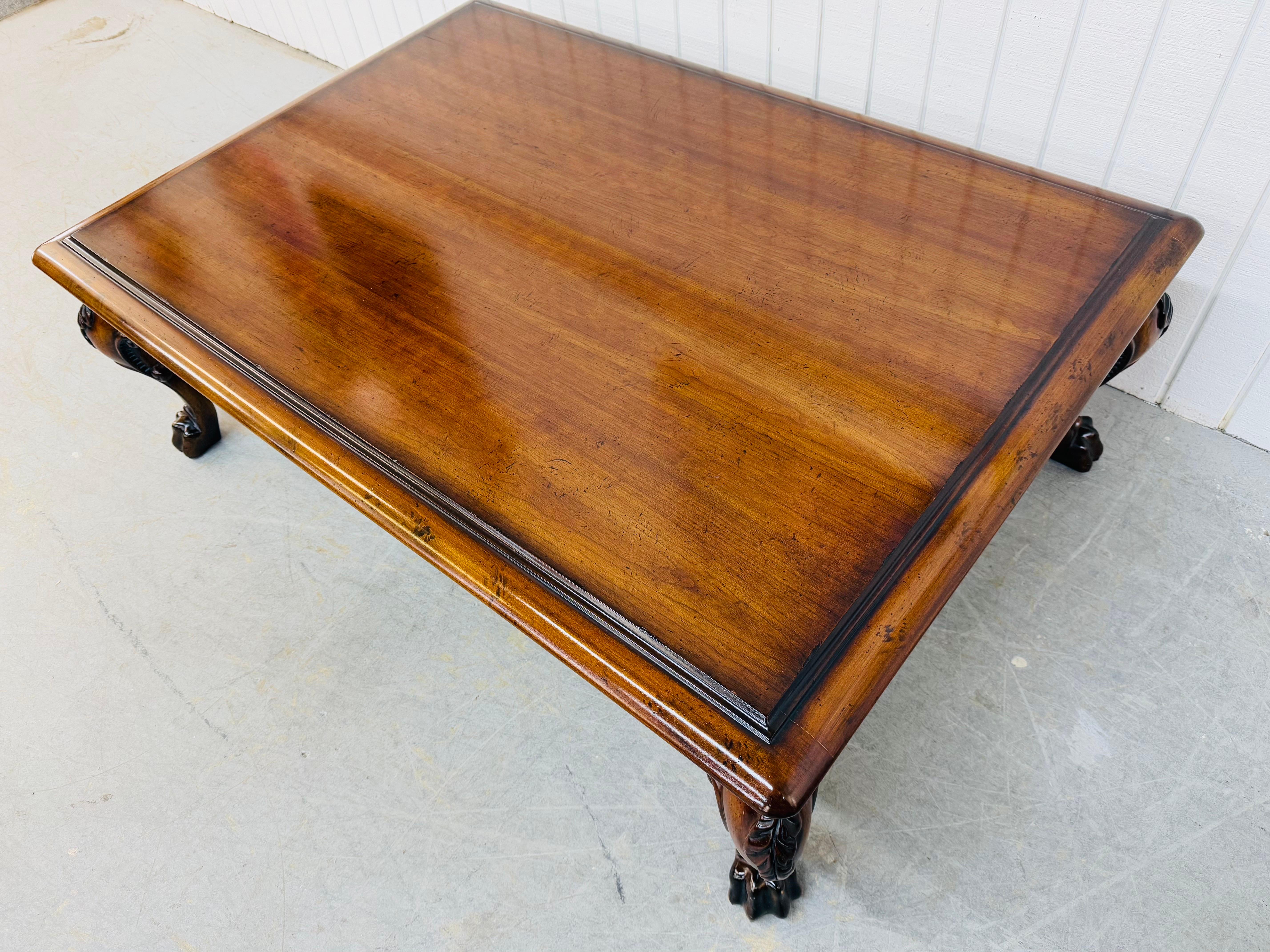 American Vintage Ralph Lauren Mahogany Clawfoot Coffee Table