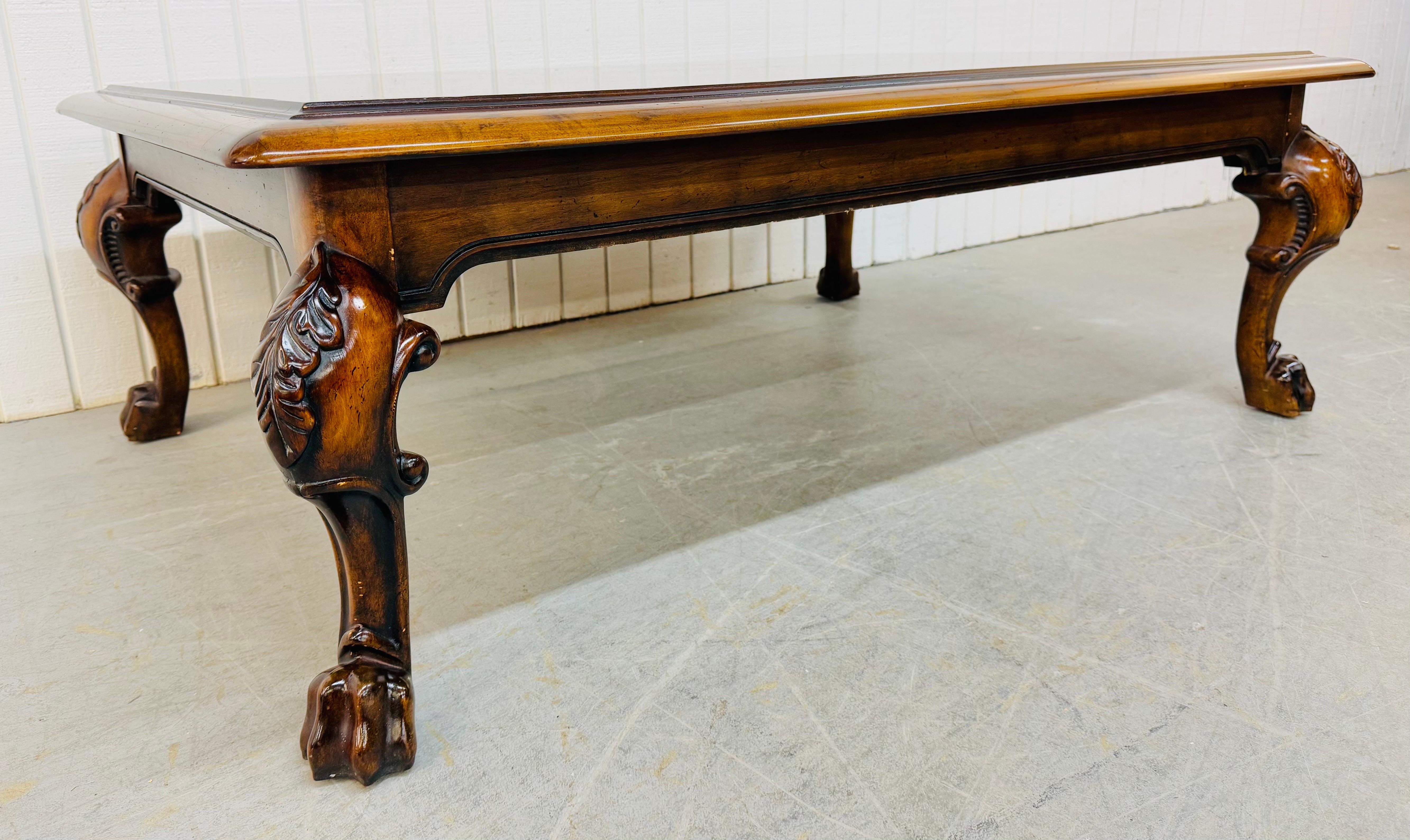 Vintage Ralph Lauren Mahogany Clawfoot Coffee Table In Good Condition In Clarksboro, NJ