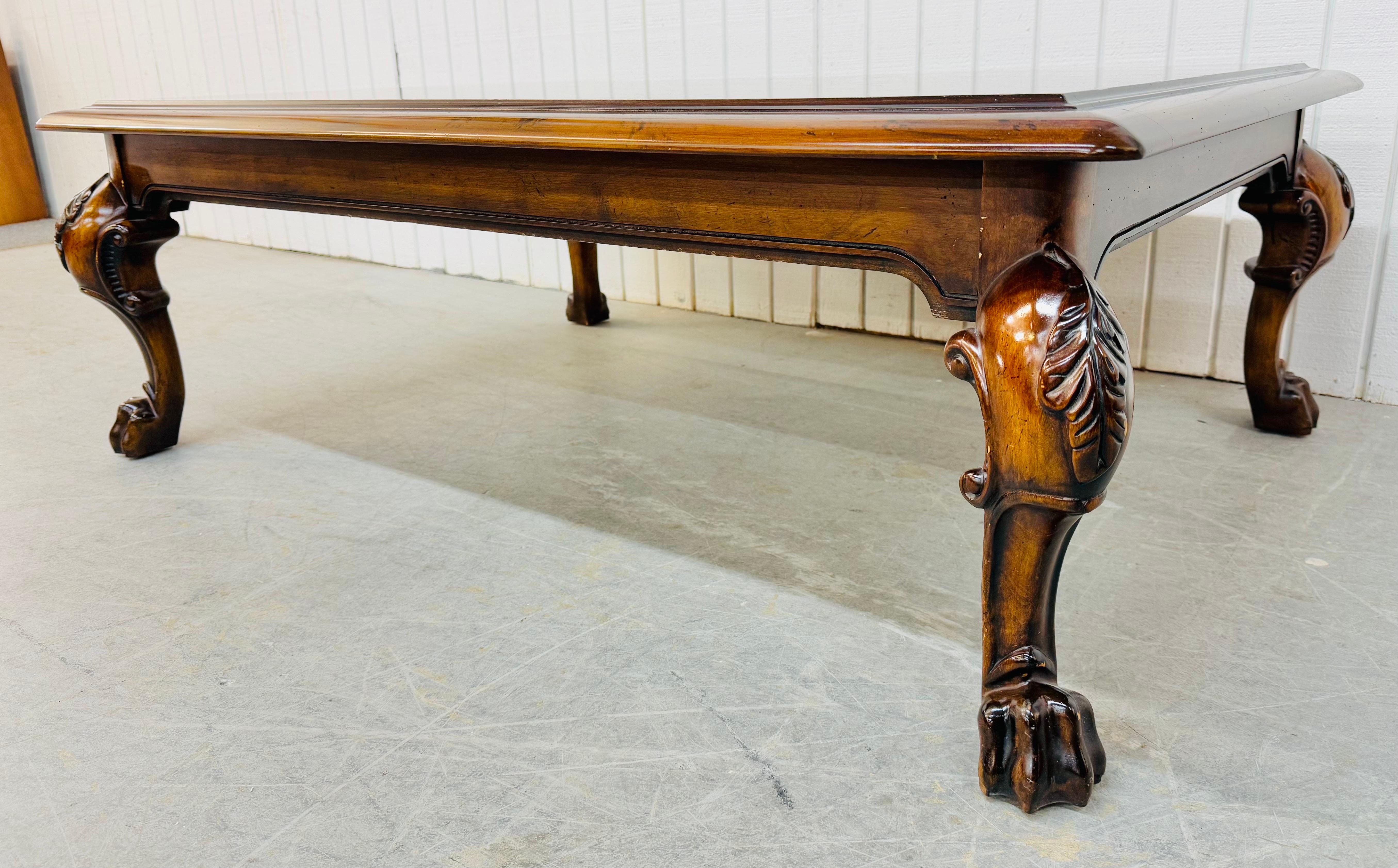 20th Century Vintage Ralph Lauren Mahogany Clawfoot Coffee Table