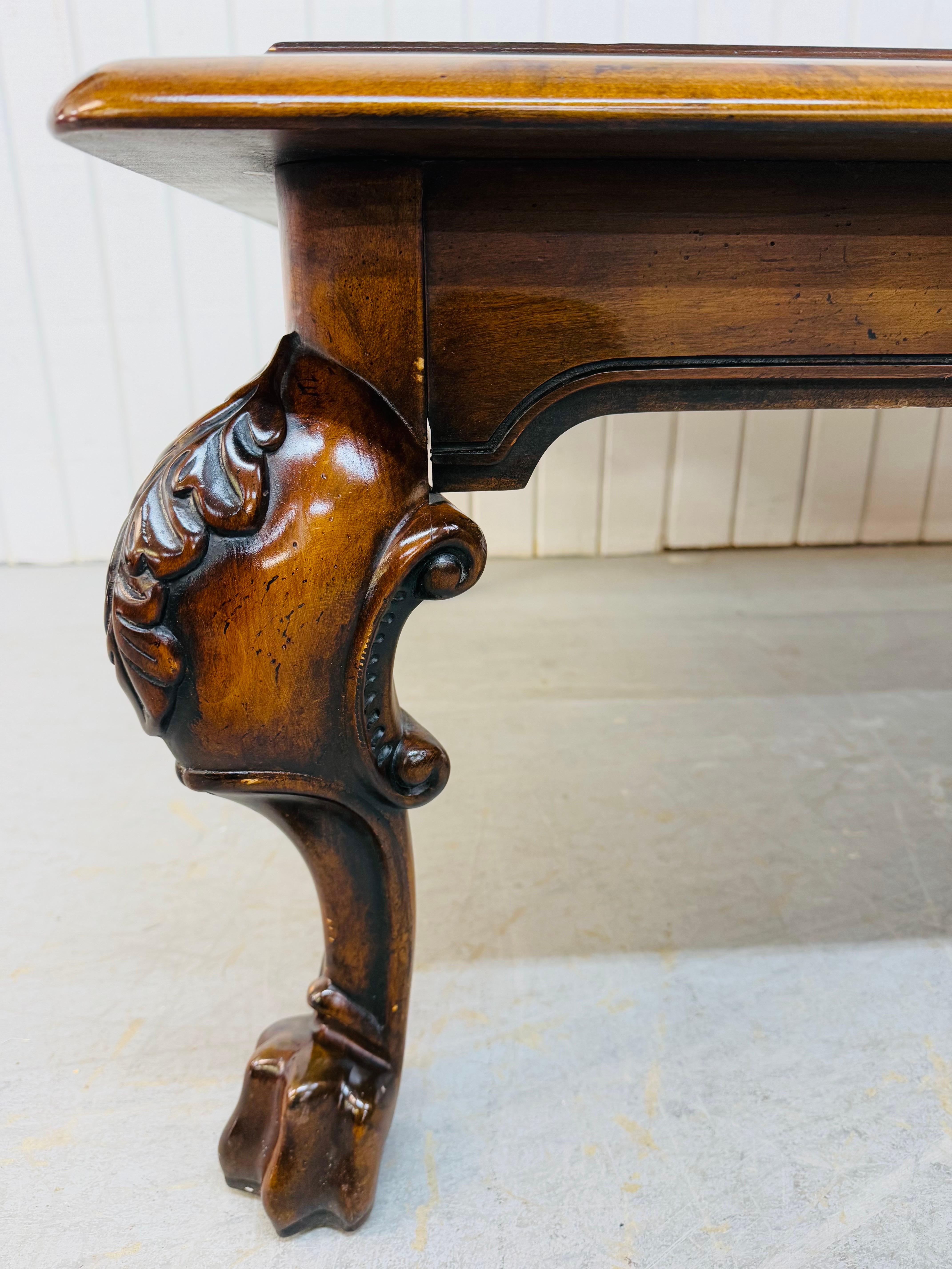 Wood Vintage Ralph Lauren Mahogany Clawfoot Coffee Table