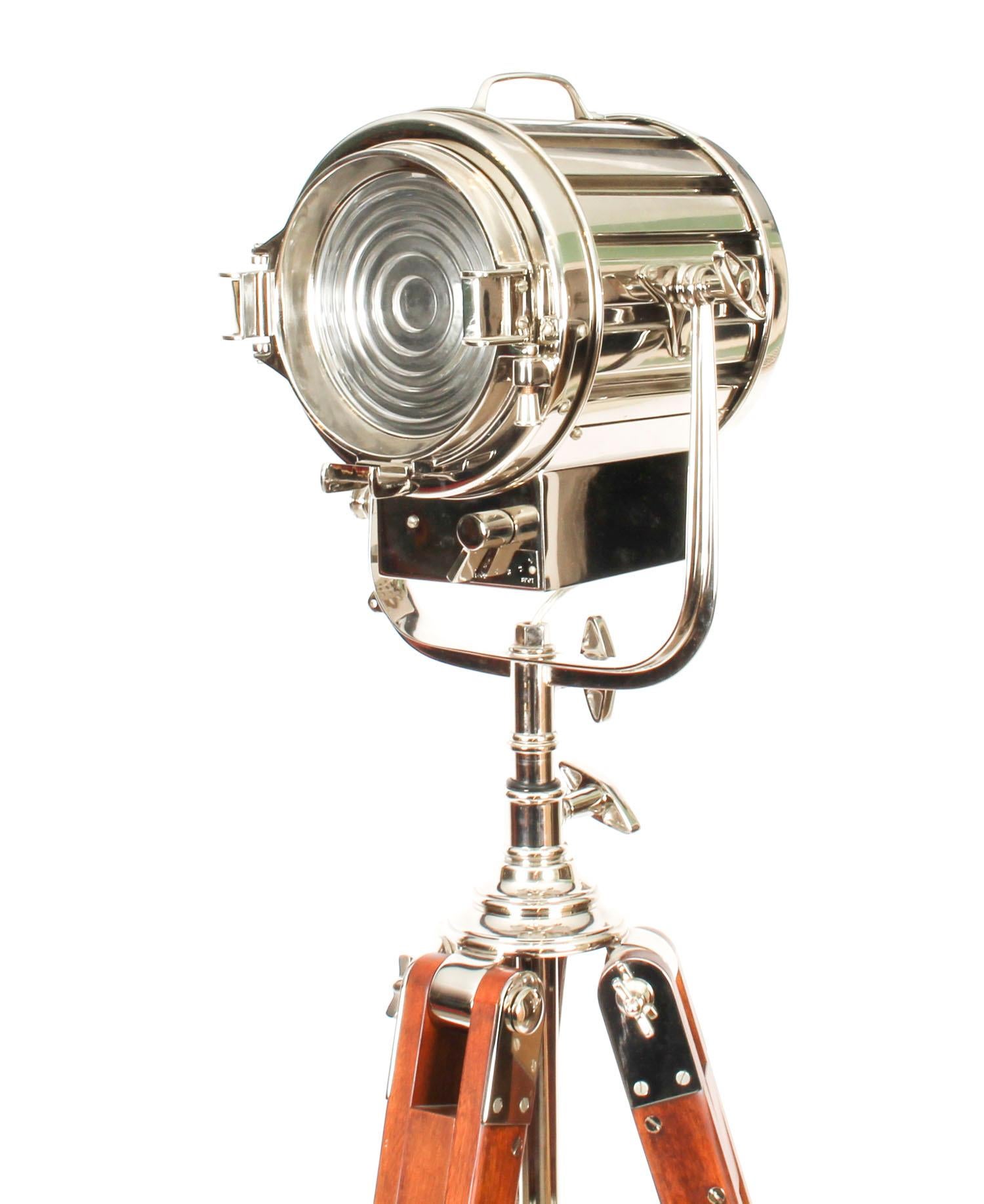 Nickel Vintage Ralph Lauren Montauk Searchlight Standing Lamp, Late 20th Century