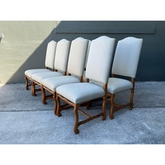 Vintage Ralph Lauren Nailhead Os De Mouton Dining Chairs - Set of 8