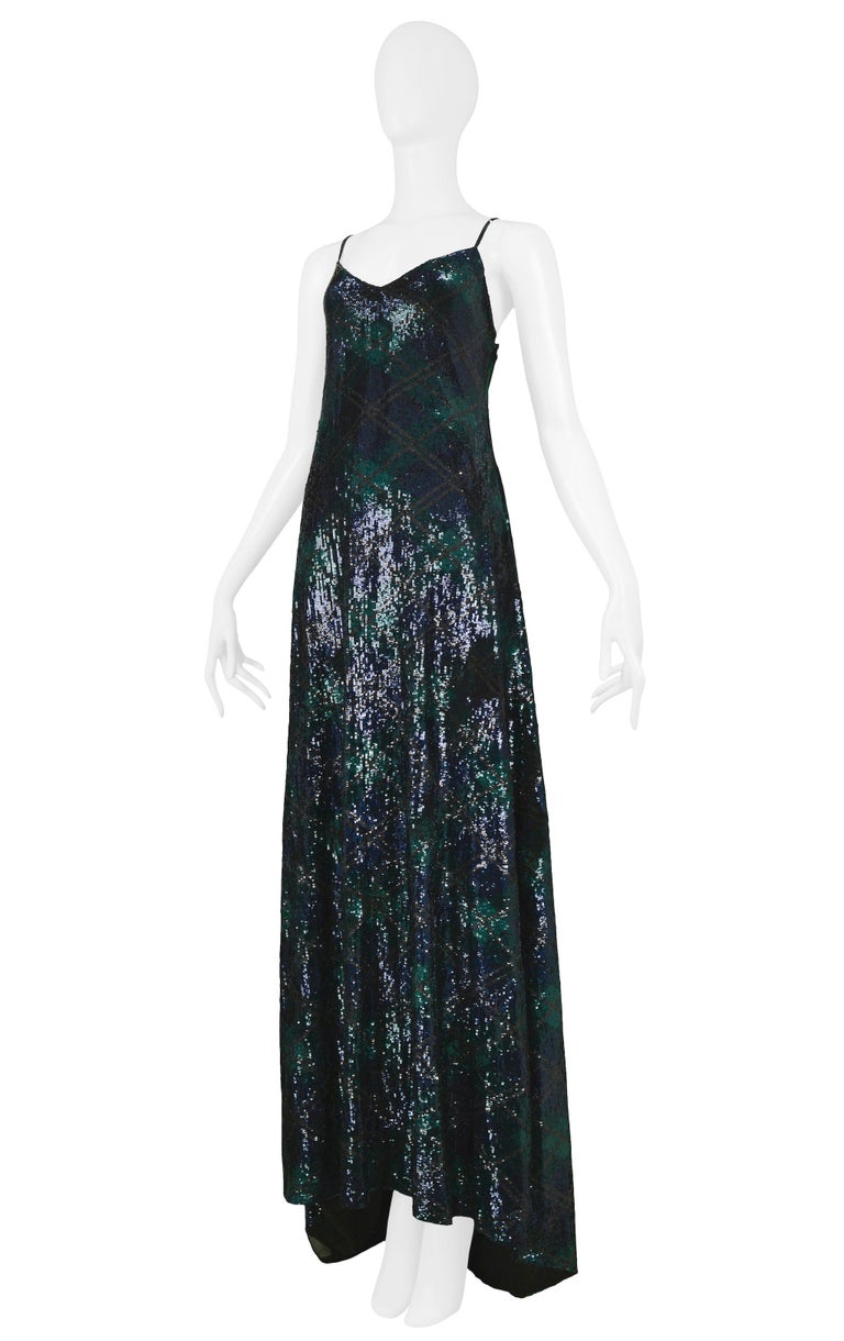 Vintage Ralph Lauren Navy and Green Argyle Sequin Gown at 1stDibs | vintage ralph  lauren dress, ralph lauren vintage dress, ralph lauren dress vintage