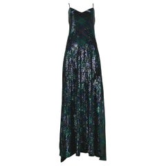 Retro Ralph Lauren Navy & Green Argyle Sequin Gown