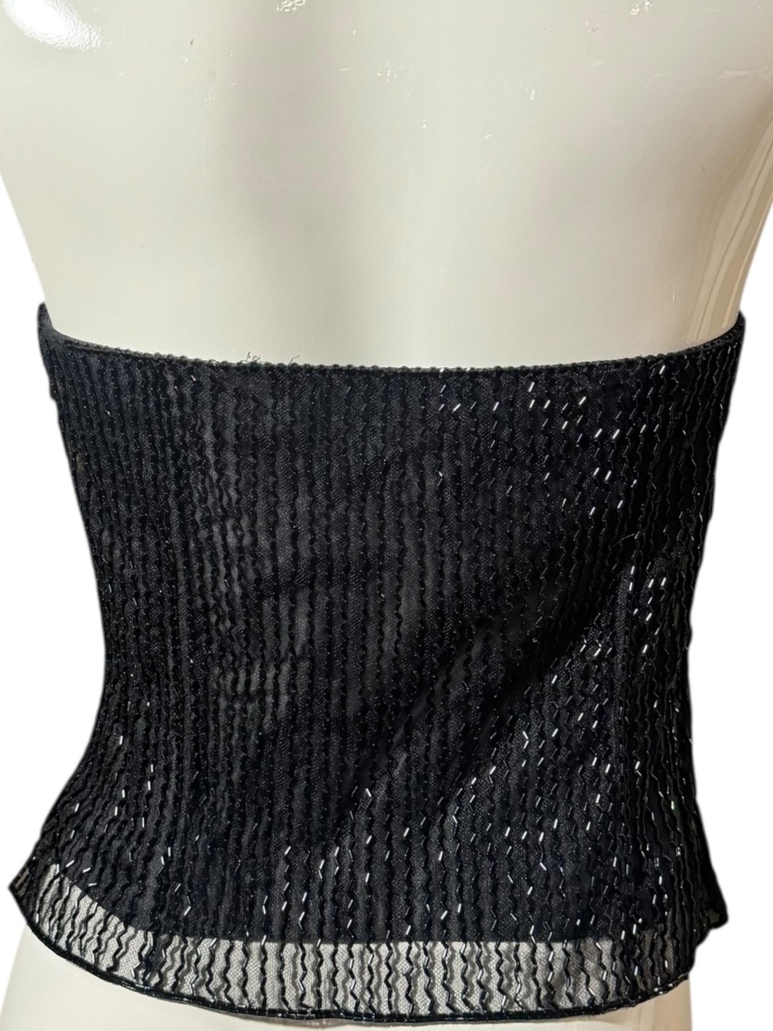 Vintage Ralph Lauren Purple Label Couture Bustier perlé à la main, NWOT en vente 5