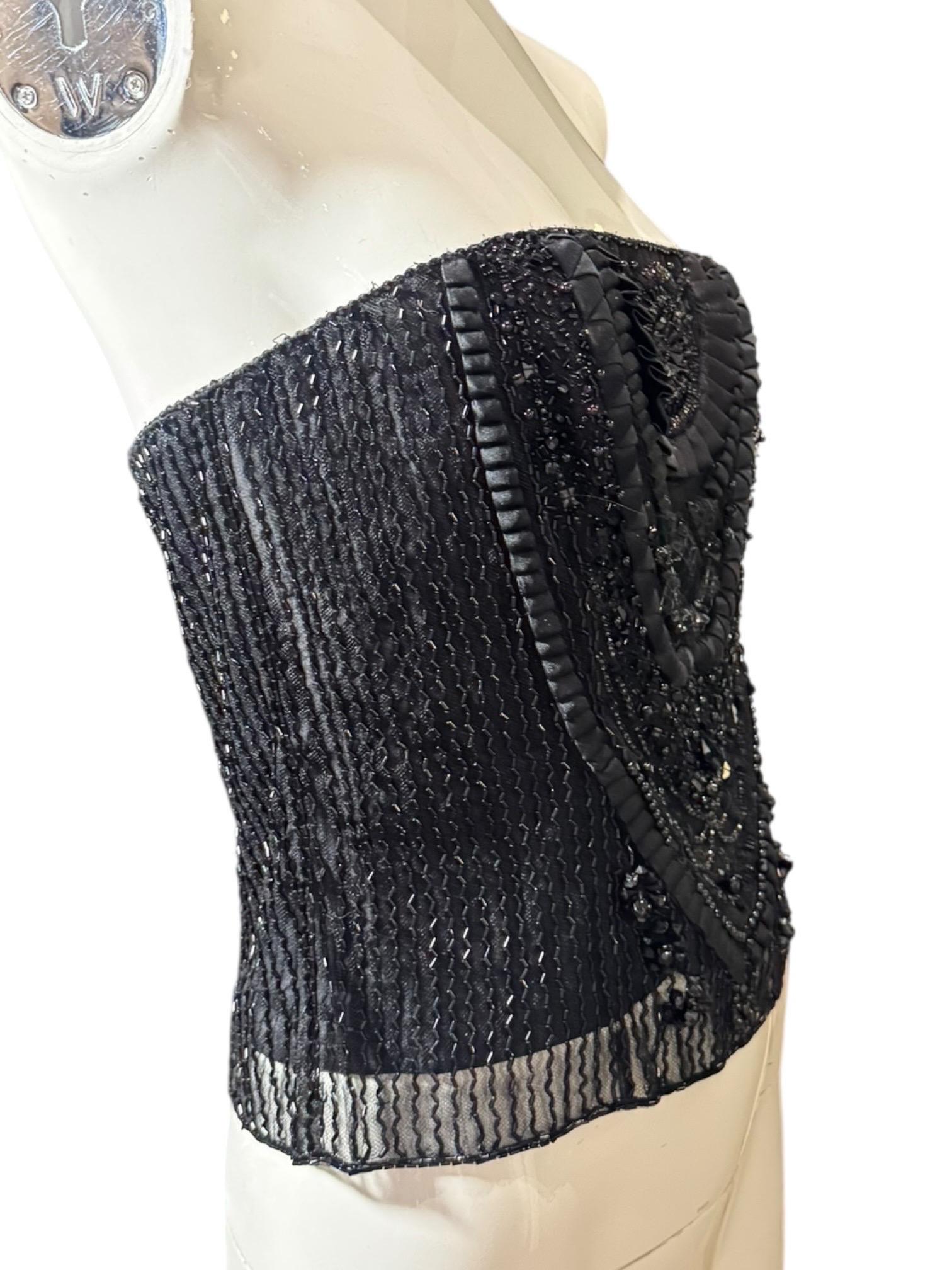 Vintage Ralph Lauren Purple Label Couture Bustier perlé à la main, NWOT en vente 10