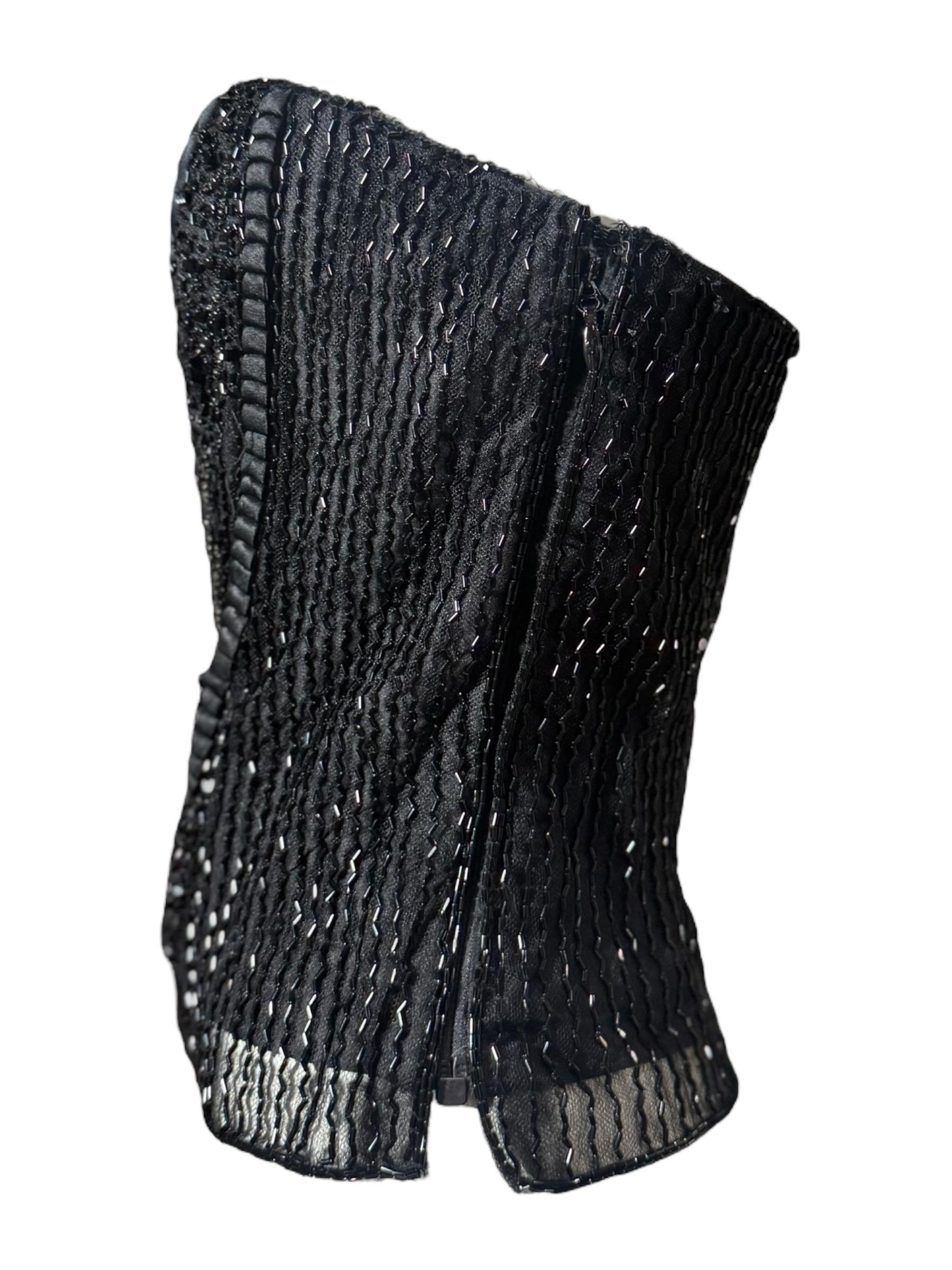 Vintage Ralph Lauren Purple Label Couture Bustier perlé à la main, NWOT Neuf - En vente à Kingston, NY