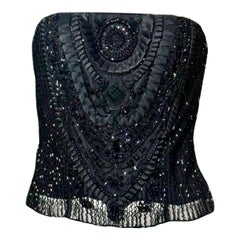 Vintage Ralph Lauren Purple Label Couture Hand-Beaded Bustier, NWOT