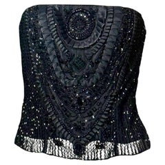 Vintage Ralph Lauren Purple Label Couture Hand-Beaded Bustier, NWOT