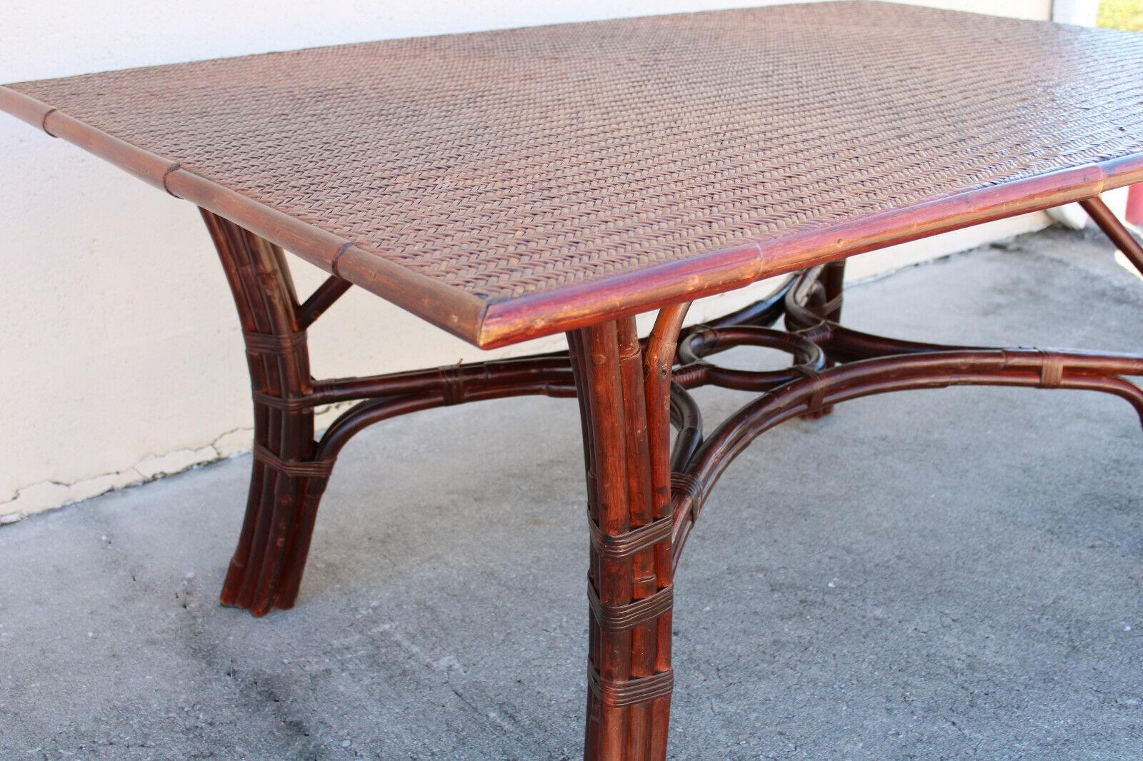 Vintage Ralph Lauren Collection Rattan Dining Table For Sale 2