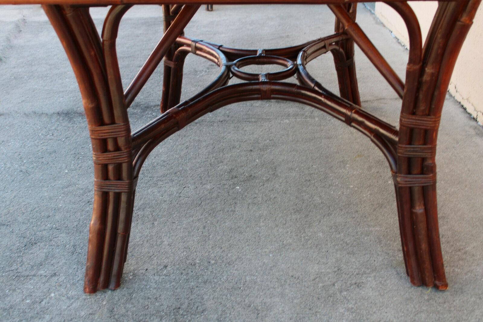 Hand-Woven Vintage Ralph Lauren Collection Rattan Dining Table For Sale