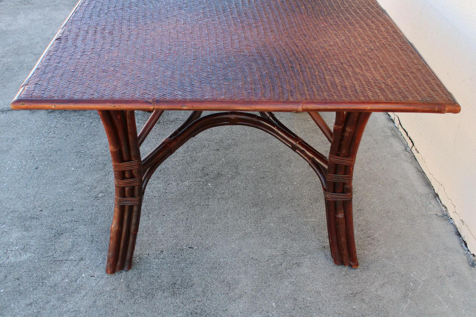 20th Century Vintage Ralph Lauren Collection Rattan Dining Table For Sale