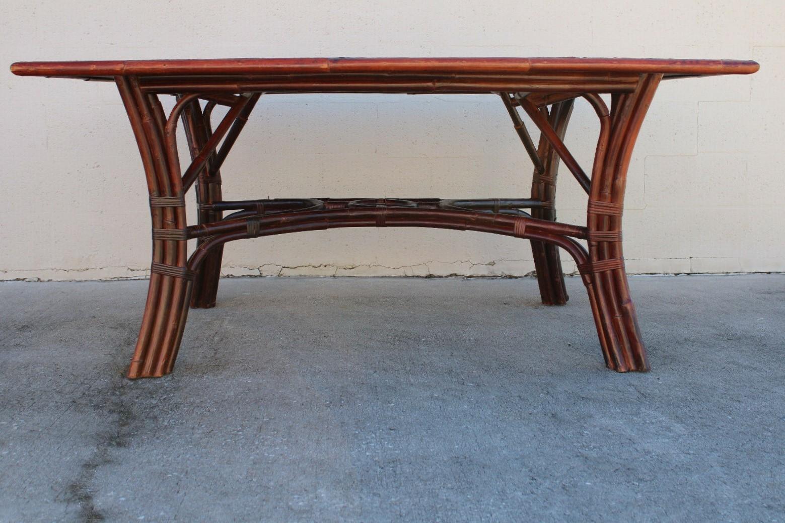 Vintage Ralph Lauren Collection Rattan Dining Table For Sale 2