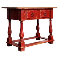 Vintage Ralph lauren Red Distressed Console Table