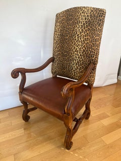Vintage Ralph Lauren Royal Leather & Leopard Armchair