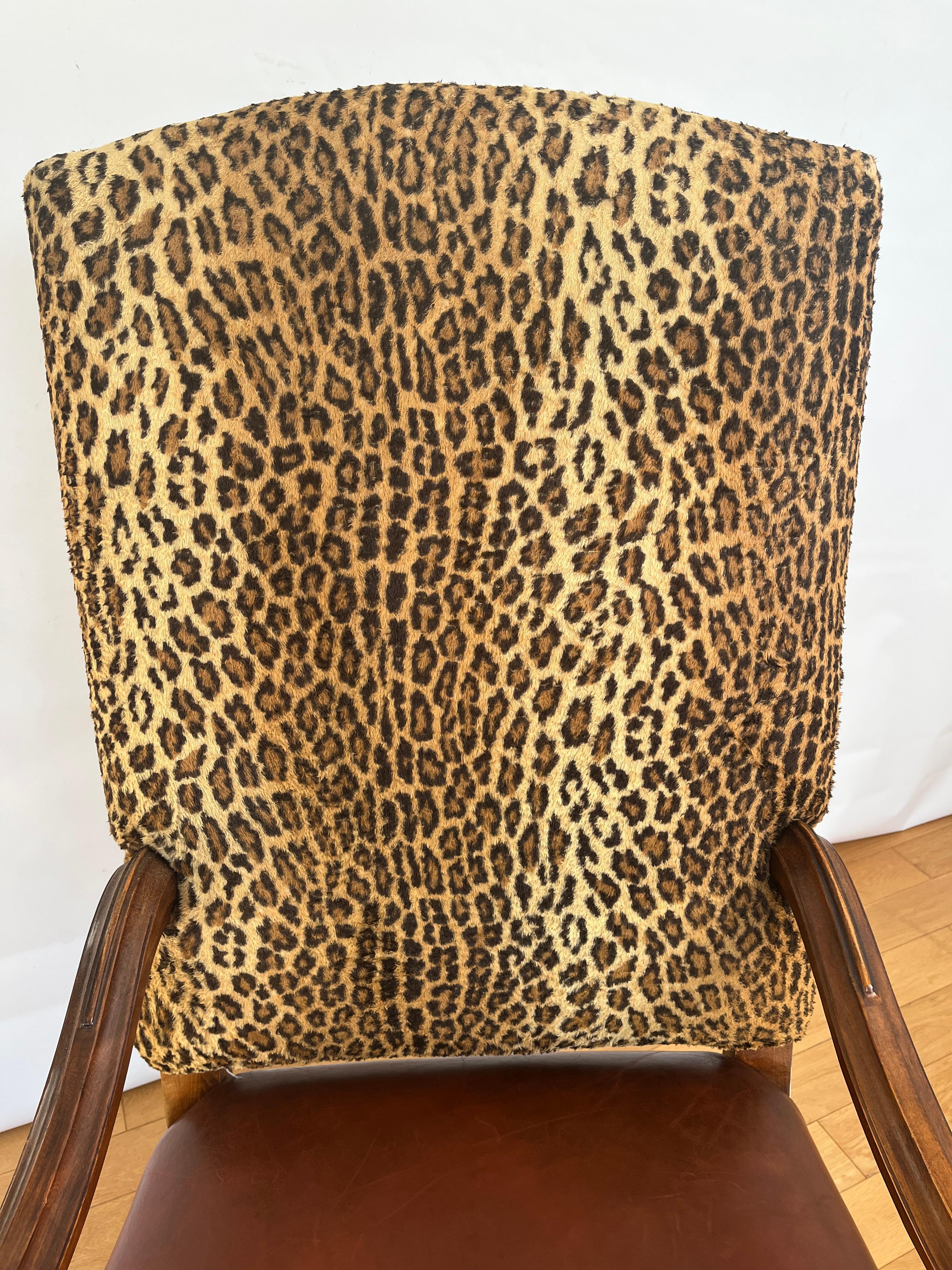 Late 20th Century Vintage Ralph Lauren Royal Leather & Leopard Armchair