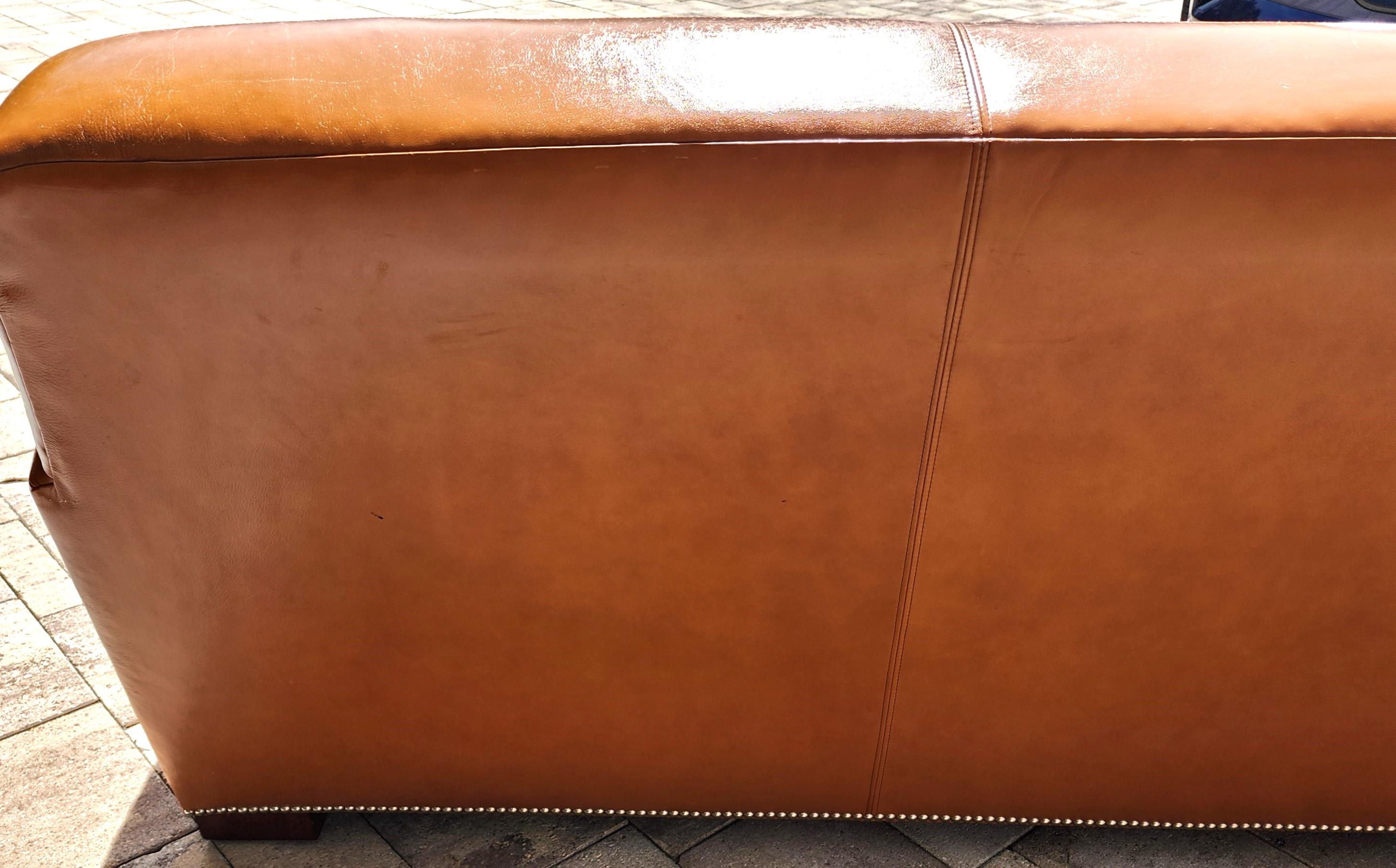 Vintage Ralph Lauren Saddle Leather Sofa 1980s 11