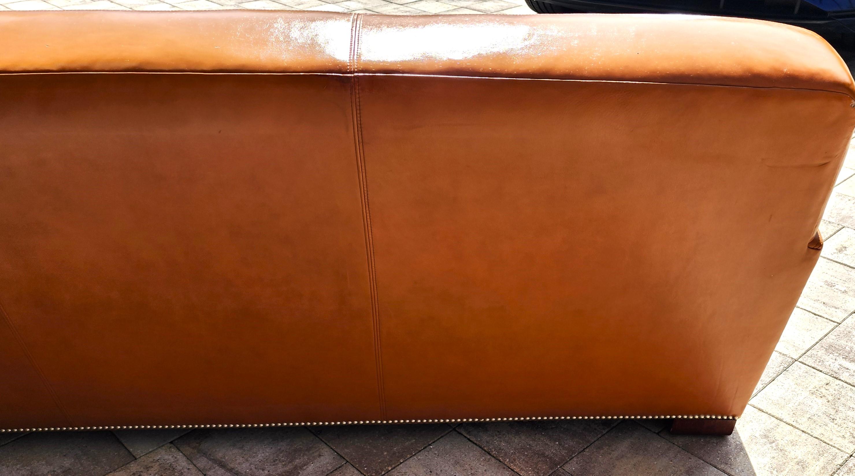 Vintage Ralph Lauren Saddle Leather Sofa 1980s 12