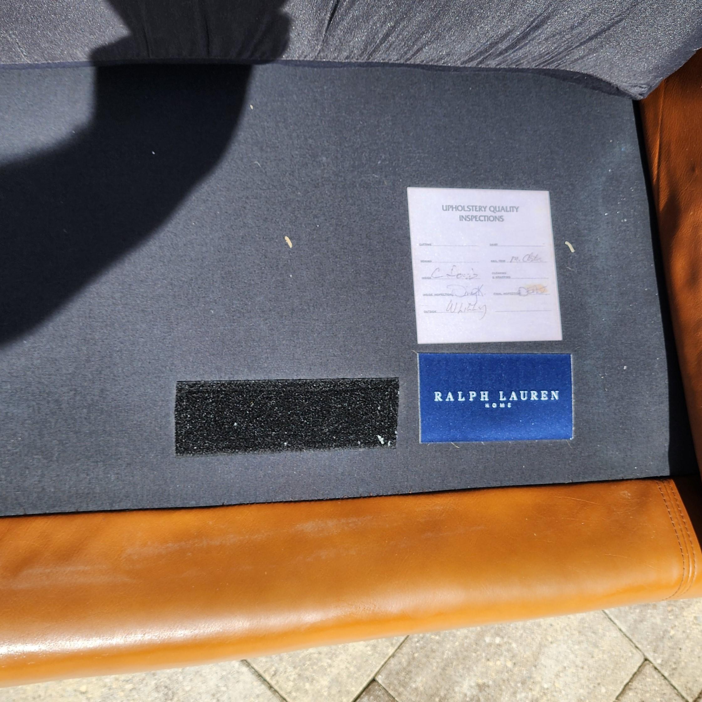 Vintage Ralph Lauren Saddle Leather Sofa 1980s 13