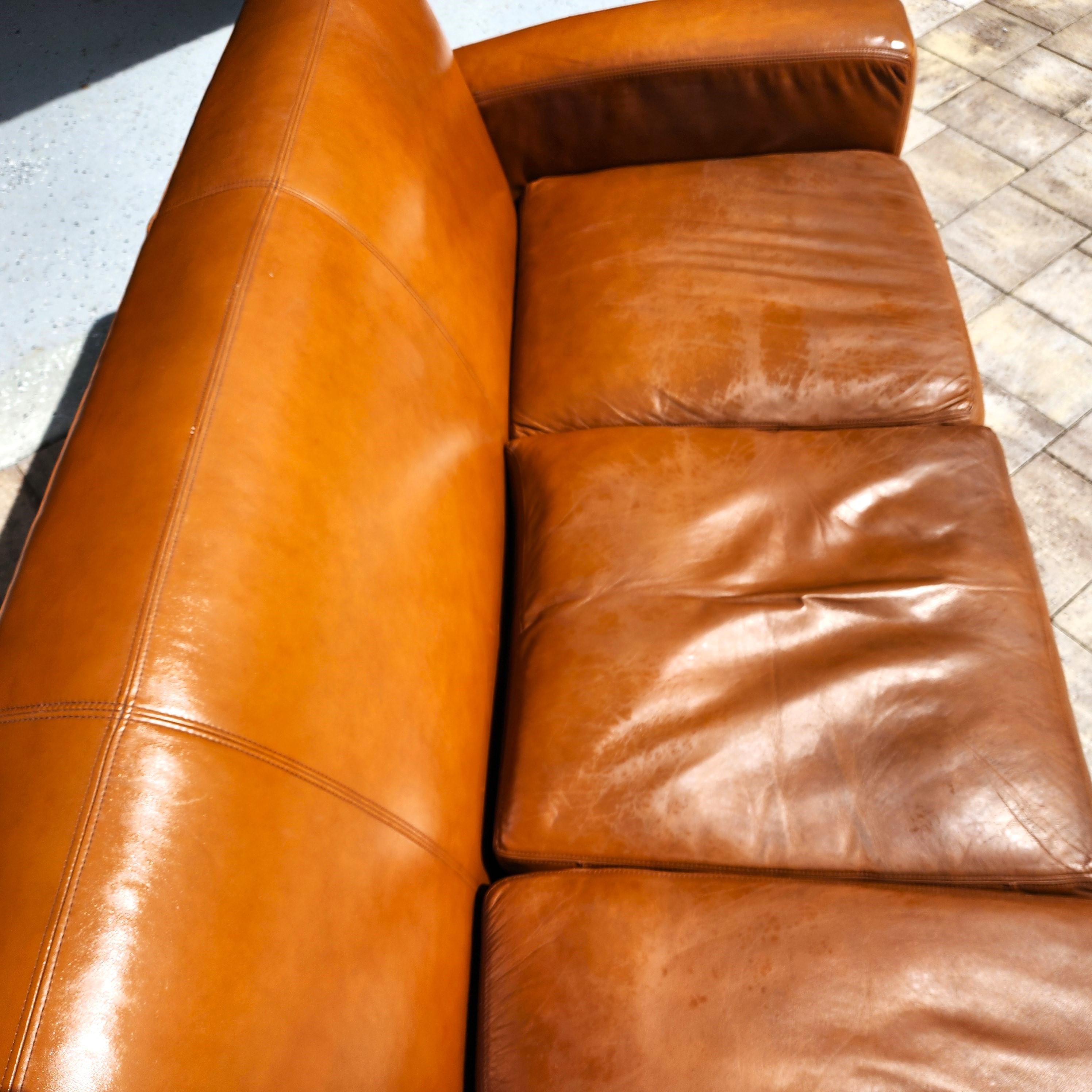 Vintage Ralph Lauren Saddle Leather Sofa 1980s 1