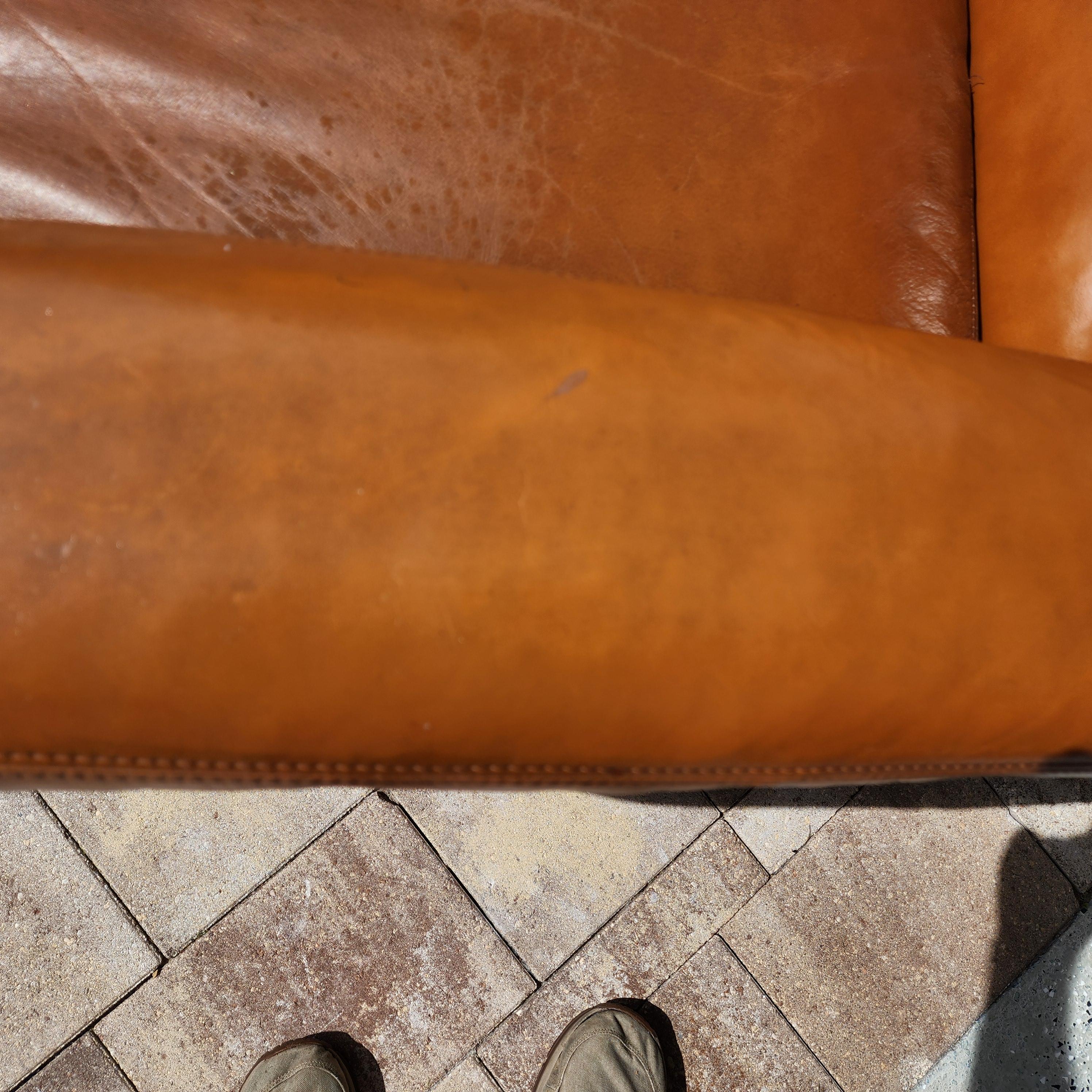 Vintage Ralph Lauren Saddle Leather Sofa 1980s 4